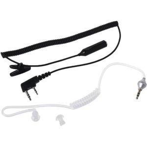 Hfes 2-Pin Ptt Mic Headset Naar 3.5Mm Air Akoestische Buis Oortelefoon Voor Baofeng UV-5R 888S