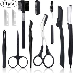 4/6/8/11Pcs Wenkbrauw Cutters Set Eye Brow Trimmer Schaar Gezicht Scheerapparaat Ontharing scheermes Vrouw Wenkbrauw Shaper Makeup Tools