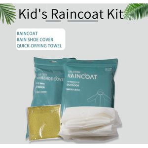 Volwassen Draagbare Regen Proof Kit Wegwerp Reizen Regenjas Antislip Regen Overschoenen Draagbare Ondoordringbare Regenkleding Kit Voor Mannen