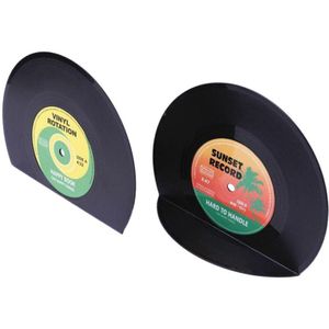 Vintage Vinyl Record Boekensteunen Abs Plastic Boek Eindigt Diy Home Decoratie Voor Muziek Fans