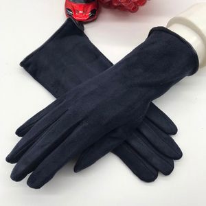 Winter Dames Handschoenen Mode Suede Super Soft Touch Screen Winter Handschoenen Zwart Beige Donkerblauw Bruin Rood Licht grijs