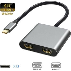 Usb 3.1 Type-C Om Dual 4K Hd Hdmi Adapter USB-C Converter Ondersteuning Dual-Screen Display Voor macbook Voor Samsung Dex Galaxy S10/S9