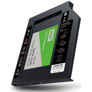 Ugreen Hdd Caddy 9.5Mm Universal Sata 3.0 Hdd Caddy Voor 2.5 &quot;5Tb Ssd Case Harde Schijf Behuizing voor Laptop DVD-ROM Optische Bay