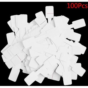 50Pcs/100Pcs Prijs Label Tags Met Opknoping String Voor Sieraden/Briefpapier/Schoenen/Kleding (wit)