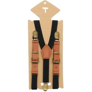 1 pc Vintage Bruin Lederen Legering 3 Brons Clips Mannelijke Kid Vintage Casual Bretels Western-Stijl Broek Jongen bretels Strap