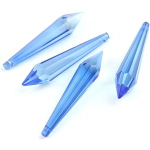 60mm 30 eenheden Light Blue Crystal Glazen Kroonluchter Ijskegel Prism Vorm Lamp/Verlichting Onderdelen Voor Krans Streng Kettingen