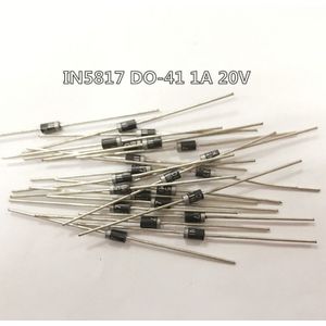 100Pcs IN5817 Doen-41 1A 20V Schottky Diode 1N5817