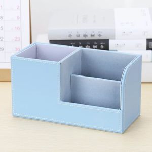 Sharkbang Creatieve Pu Lederen Business Pen Houder Desktop Organizer Opbergdoos Kantoor Accessoires Kawaii Briefpapier