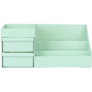 1Pc Desktop Organizer Storage Case Make-Up Organizer Met 2 Lade Voor Slaapkamer Kaptafel Slaapzaal (Wit)