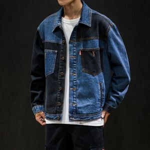 Soul Van Tiger Lente Koreaanse Streetwear Mannen Vintage Denim Jassen Mannelijke Oversized Patchwork Jas Safari Stijl Kleding