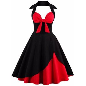 Prachtige Vintage Vrouwen Feestjurk Plus Size Elegante Rockabilly Jurk Vrouwen Zomer Mouwloze Straples Halter Slim Jurken