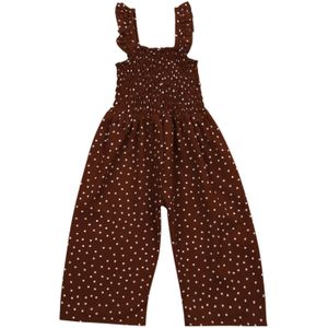1-6Y Kids Meisjes Zomer Polka Dot Jarretel Broek Overalls Kinderen Ruffle Mouwen Casual Losse Wijde Pijpen Romper Jumpsuits