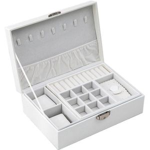 Multi-Layer Makeup Opbergdoos Hoge Capaciteit Lederen Sieraden Doos Met Slot Upscale Ketting Horloge Storage Case