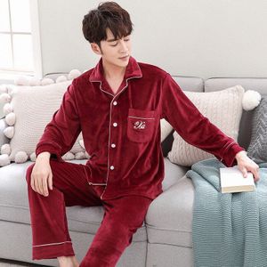 Fzslcyiyi Pyjama Goud Fluwelen Vrouwen Lange Mouwen Herfst Winter Pyjama Losse Mannen Paar Pijama Set Warm Nachtkleding Top + mannen Broek