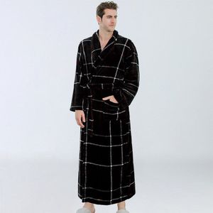 Mannen Dikker Thuis Pyjama Sets Winter Mannelijke Polyester Flanel Badjas Set Afdrukken Vest Lange Mouwen Nachtkleding Turn Down Kraag