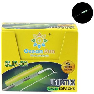 50packs SS SML Fluorescerende Licht stok Snap Clip On Hengel Tip Glow Stick Heldere Tool night Visgerei B193
