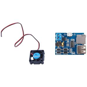 Mool 1 Pcs Actieve Koeling Mini Fan &amp; 1 Pcs Mp3 Lossless Decoder Board Wordt Geleverd Met Versterker Mp3 Decoder Tf kaart