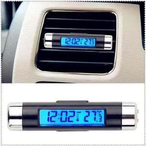 Auto Digitale LCD Temperatuur Klok Tijd Vent Thermometer voor Kia Forte Ceed Stonic Stinger Rio Picanto Niro Soulster No3