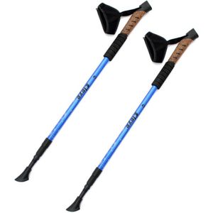 2 Stks/partij Nordic Walking Stokken Telescopische Baton Trekking Wandelen Polen Ultra Wandelstokken Met Rubber Tips Verstelbare Bands