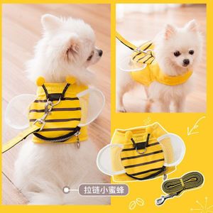 Leuke Bee Vest Hondenriem Hondenriem Hondenriem Hondenriem Teddy Dierbenodigdheden Borst Harnas Kat Ketting Kat Leiband