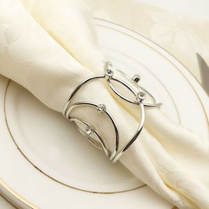 10 pcs Prachtige diamanten luxe villa model kamer decoratieve servet gesp servet ring