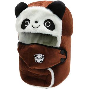 Leuke Panda Oorbeschermers Jongens Casual Oorbeschermers Plus Fluwelen Dikke Winter Warm Mode Alle Match Straat Oorbeschermers Cap