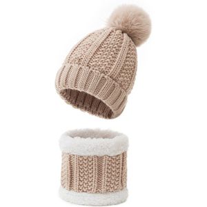 Pompom Hat Kids Beanie Warme Gebreide Muts Sjaal 2 Delige Set Kinderen Winter Hoed Voor Jongens Meisjes Peuter