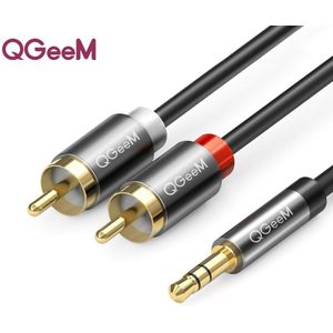 QGeeM RCA Kabel 2RCA 3.5 Audio Kabel RCA 3.5mm Jack RCA AUX Kabel voor DJ Versterkers Subwoofer Audio mixer Home Theater DVD