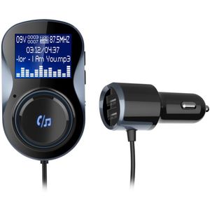 Handsfree Bluetooth Mp3 Speler Draagbare Draadloze Auto Kit Dual Usb Fast Charger Met Lcd Display Voltage Detectie Magnetische Base