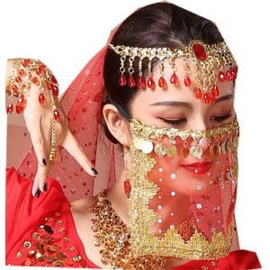 2 Stks/pak Vrouwen Buikdans Tribal Gezicht Sluier Egyptische Masker Halloween Accessoires Mooie Sequin Tribal Dance Kostuum