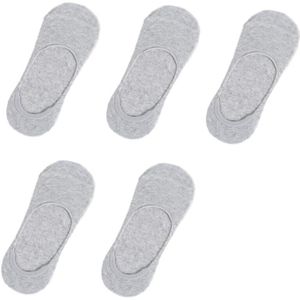 5 Pairs Antislip Sokken Mannen Zomer Onzichtbare Man Sokken Katoen Lage Cut Business Sokken Klassieke Zwart Wit grijs