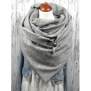 Winter Grijze Sjaal Vrouwen Mode Vrouwen Soilder Printing Button Soft Wrap Casual Warme Sjaals Multifunctionele Shawl Sjaal