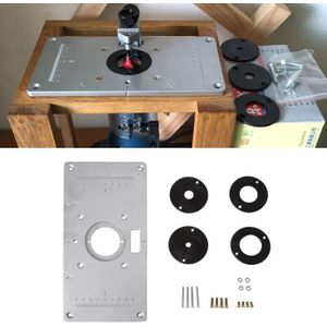 Aluminium Router Tafel Insert Plaat W/4 Ringen Voor Houtbewerking Bankjes Router Tafel Plaat