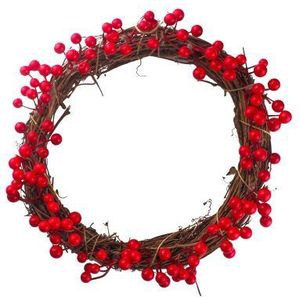 30Cm 35Cm 40Cm Jungle Party Berry Decoratie Krans Rood Fruit Guirlande Muur Deur Hanger Kerst Ornament Bruiloft decoraties