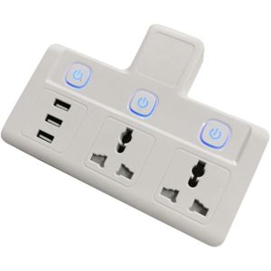 Europese Standaard Drie Socket 2 Ronde Plug 3 Hole Socket Met Schakelaar Op Off Wall Charger Adapter Outlet Wit sockets