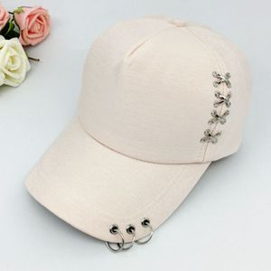 1PC Hoed Piercing Ring Baseball Verstelbare Cap Hiphop Snapback Cap