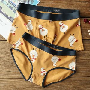 Paar Ondergoed Leuke Eend Print Paar Onderbroek Katoen Ademende Mannen Boxers