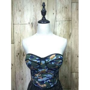 Sexy Vrouwen Camouflage Print Corselet Bralette Push Up Bh Bustier Cropped Tops Regatas Femininas