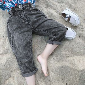 Kinderen Kleding Koreaanse Stijl Mode Jongens Casual Broek Zwarte Jeans Kids Kinderen Alle-Wedstrijd Losse Denim Broek Kinderen kleding