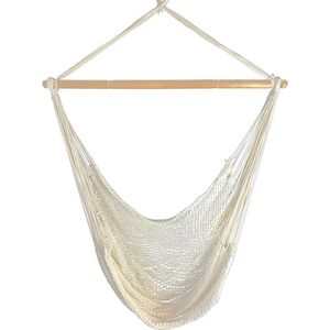 Indoor Outdoor Large Cotton Rope Hanging Chair Solid and Compressive Resistance Practical Natural White Comfort Swing Chair