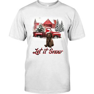 Laat Het Sneeuw-Sussex Spaniel Kerst Dag T-shirt Voor Hond Liefhebbers Mannen Tee Ademend Alle Katoen Korte Mouw t-shirt