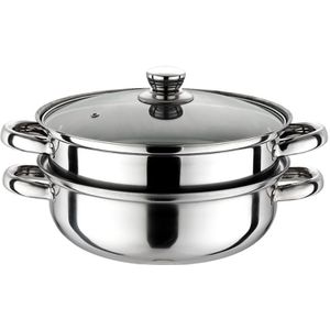 2 lagen Voedsel Steamer Kookpot Heater Rvs Hotpot Keuken Soeppan 28cm Grote Anti-aanbak Pan Voor Gas Inductie fornuis