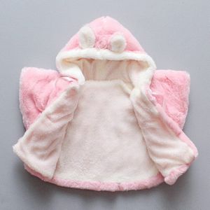 Winter Faux Fur Baby Warm Jassen Flanel Dikke Kapmantel Leuke Kleine Mantel Kinderkleding Kindje Bovenkleding Voor 1-3 Jaar Oud