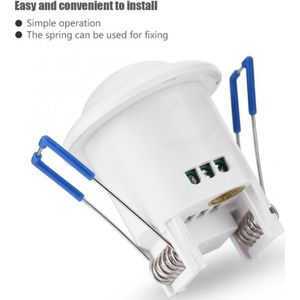 360 Graden Verzonken Automatische Infrarood Pir Motion Sensor Switch Met Vertraging Voor Plafondlamp Interruptor