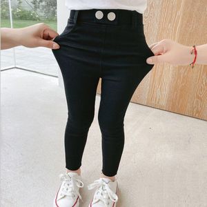 1-7T Peuter Kid Baby Meisjes Jeans Mode Hoge Taille Bandage Stretch Denim Potlood Broek Elegante Zoete Lente streetwear