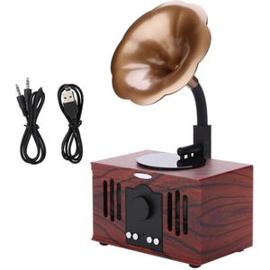 AS80 Bluetooth Retro Speaker Draadloze Speaker met TF Card Slot AUX Lijn Hoorn Indoor Stereo Luidspreker