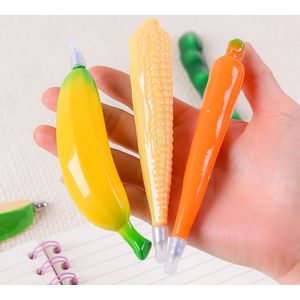 5 stks/partij groente-en balpen creatieve pen 0.5mm zwart refill student leren kantoorbenodigdheden