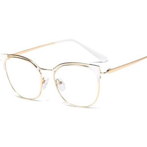 Metalen Vrouwen Mode Cat Eye Brillen Frame Optische Brilmonturen Retro Brillen Transparante Computer Bril Voor Vrouwen