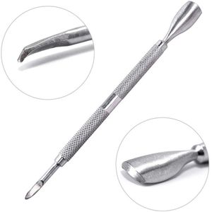 Kads 1Pcs Dual-End Rvs Nail Art Cuticle Pusher Dode Huid Remover Clipper Tweezer Manicure Pedicure Cleaner nail Tool