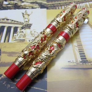 2 STKS JINHAO Carving Dragon en Phoenix Lucky Clip Vulpen en balpen Zilver Rood Wit Rood Zilver Zwart Optioneel J1K28R